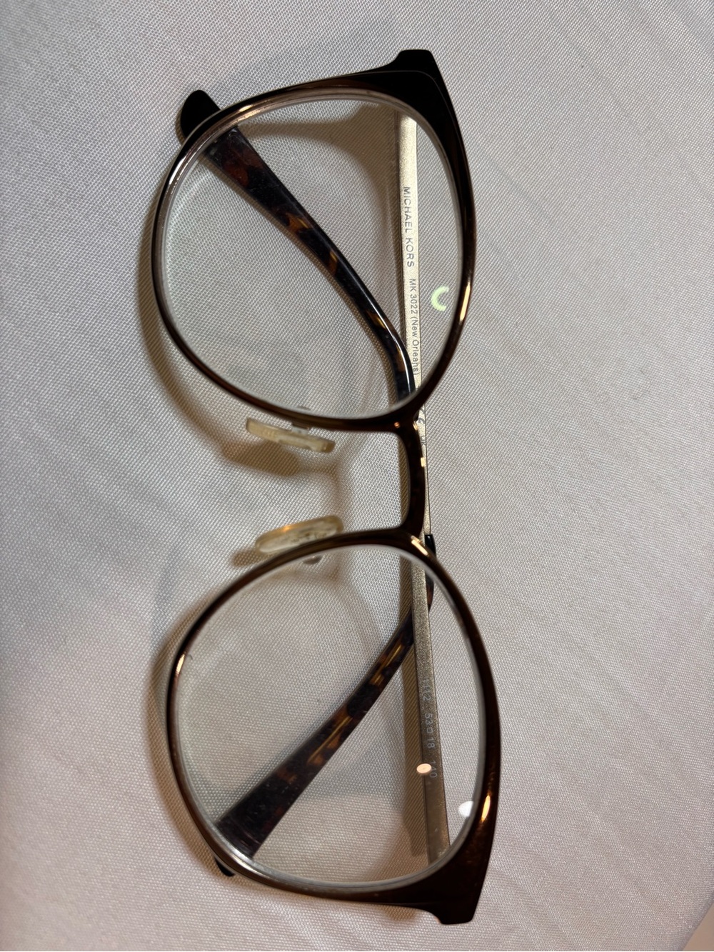 Michael Kors Tortoiseshell Round Frame Glasses - Brown/Cream Accents